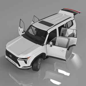 3D model Lexus GX 550 SUV Eminent Atomic Silver Rigged