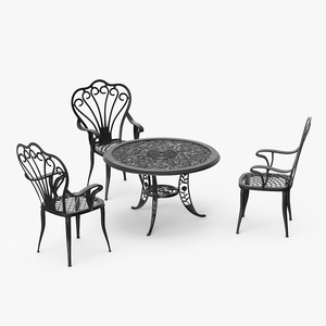 Ornate Garden Furniture Set 3D