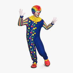 3D Funny Clown Costume Dancing Pose Fur