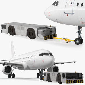 3D model Aircraft Tractor Towing Airbus A320