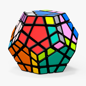 Puzzle Toy Rubiks Megaminx Randomized Colors 3D model