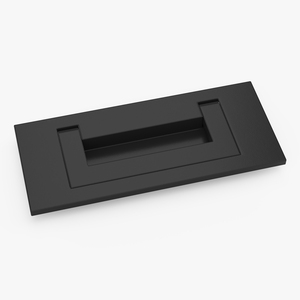 Kitchen Cabinet Handle Recessed Rectangular Black 3D model