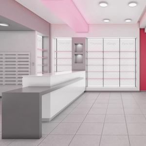 Pharmacy Interior Design Pink 3D model