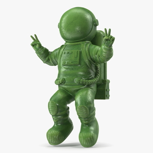 Astronaut Toy Character Green Victory Sign 3D