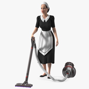 3D Light Skin Black Maid with Dyson Big Ball Vacuum Cleaner