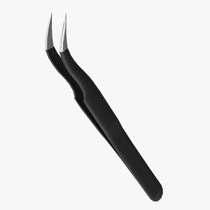 3D Black Angled Tweezers