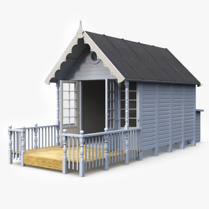 3D Modern Beach Hut Blue