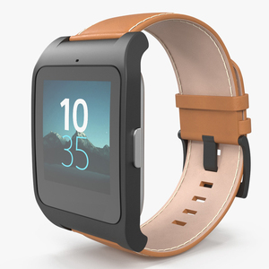 3D model Smart Watch Sony with Leather Strap