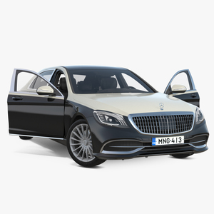 3D Mercedes Benz S-Class Maybach Rigged