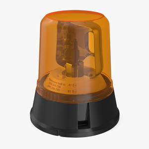 3D Flashing Rotating Beacon Orange