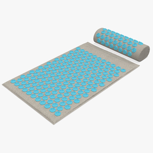 Therapy Acupressure Mat and Pillow Blue 3D model