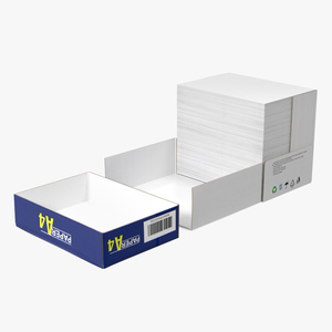 A4 Copier Paper Box Open 3D model