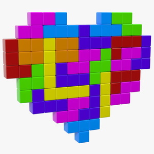 Tetris Blocks Heart 3D model