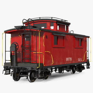 3D Historic Wabash Caboose model