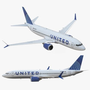 United Airlines Boeing 737 MAX 8 in Flying 3D