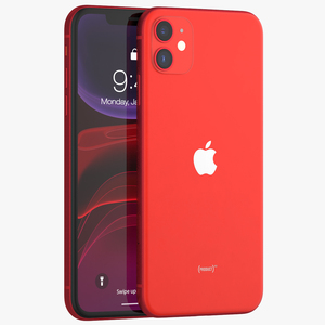 3D iPhone 11 Red model