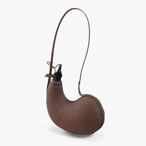 Hanging Curved Wineskin Brown 3D model