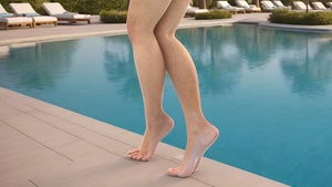 3D Woman Feet are Raised on Her Toes model