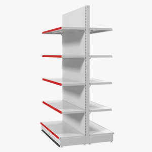 3D model Store Double-Sided Supermarket Rack