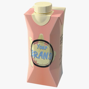 3D Mockup Small Aseptic Carton with Cap Pink