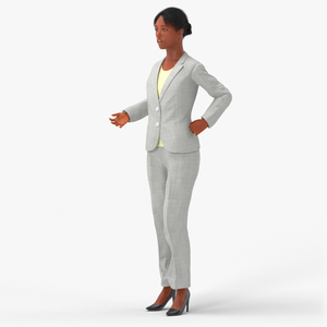 Black Business Woman Rigged 3D