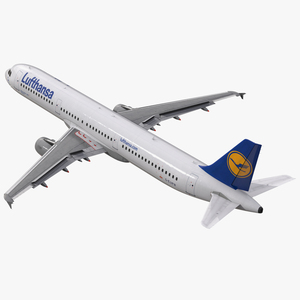 3D Airbus A321 Lufthansa Rigged model