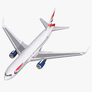 Boeing 767 200ER British Airways Rigged 3D model