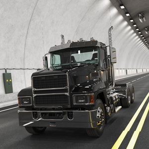 3D 2025 Straight Truck Black Simplified