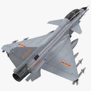 3D model Chengdu J10 S Tandem Seated Fighter Jet Armed