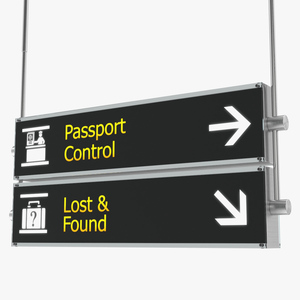 3D model Airport Signs Passport Control