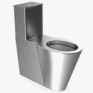 Stainless Steel Floor Standing Toilet 3D