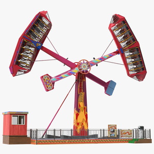 3D Kamikaze Ranger Ride Attraction Working Position model