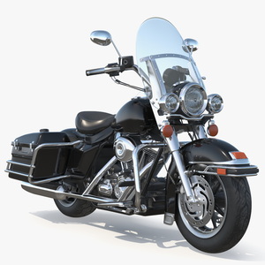 Classic Road King Motorcycle Black 3D model