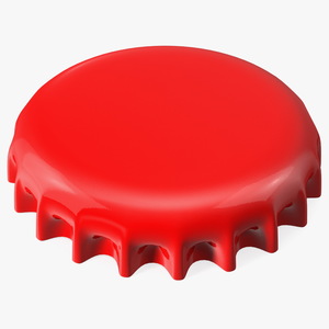 3D model Crown Cork Bottle Cap Red