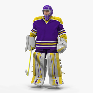 3D Hockey Goalkeeper Fully Equipped Standing Pose