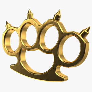 3D Spiked Golden Brass Knuckles model