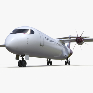 3D Concept Modern Aircraft Turboprop model