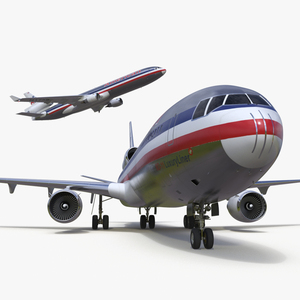 American Airlines MD-11 Luxury Liner Aircraft Rigged 3D