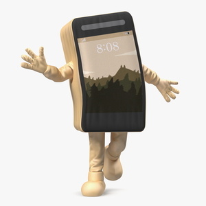 Phone Costume Character Golden Rigged 3D