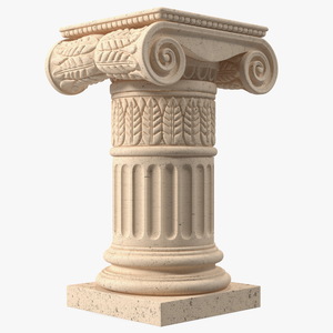 Greek Ionic Order Column Pillar Pedestal Statue 3D