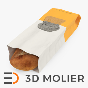 3D Paper Bread Bag White