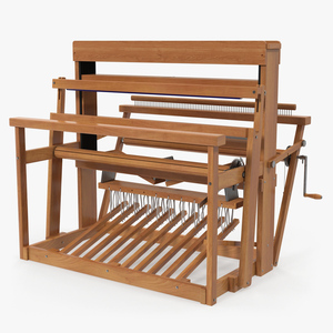 Vintage Wooden Loom 3D model