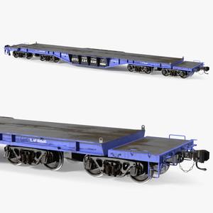 3D Heavy Duty Flatcar model