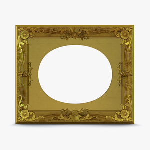 3D Baroque Picture Frame 7 model