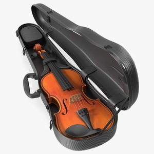 3D Violin Shaped Case Gewa Pure Black Open with Violin