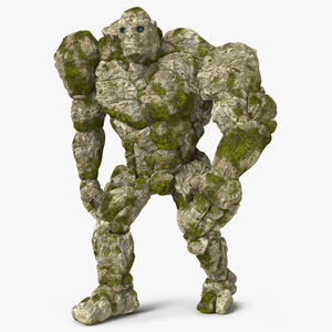 Stone Golem Character Walking Pose 3D model