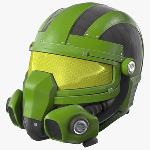 3D SciFi Helmet Green model