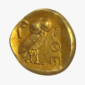 Gold Ancient Coin 3D