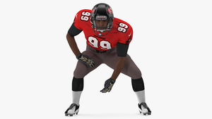 Tampa Bay Buccaneers American Football Player Crouching Fur 3D model