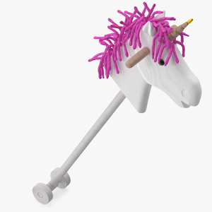 3D White Unicorn Hobbyhorse Toy model